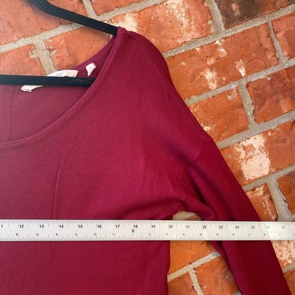 Soft Surroundings Meidum Margulies Marroon Exposed Zipper Back Long Sleeve Top - Picture 9 of 10